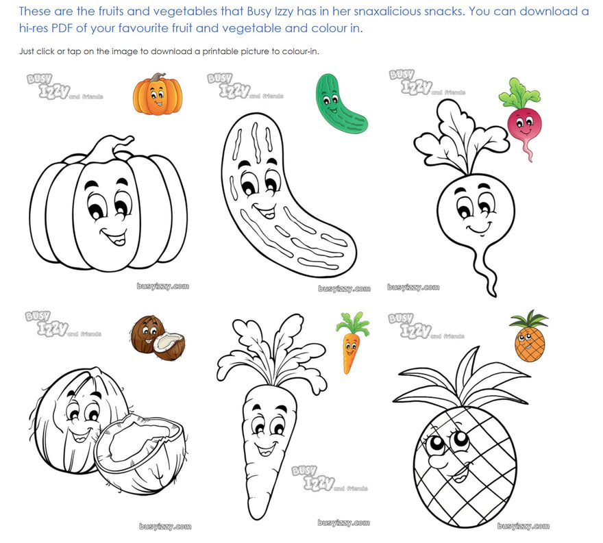 Come on In and Colour-In Your favourite Fruits and Vegetables