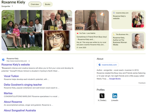 Google Profile - Roxanne Kiely - Creator of the Busy Izzy and Friends Series
