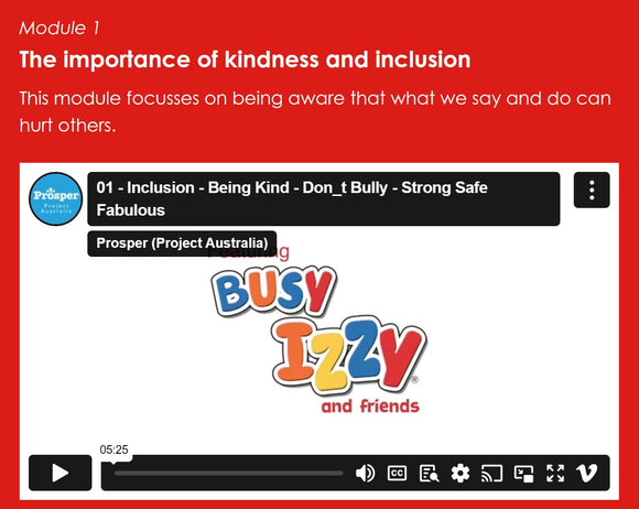 Welcome to the Strong Safe Fabulous children's program, featuring Busy Izzy and Friends